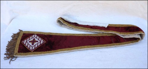 Stole Catholic Mass Silk Velvet Needlepoint Fringe