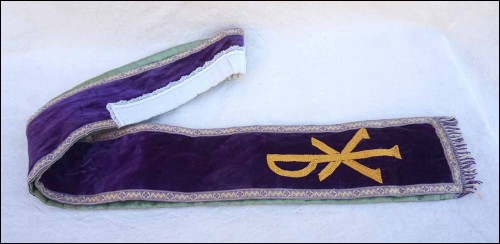 Stole Catholic Mass Silk Velvet Embroidery Fringe