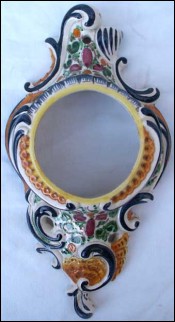 Vintage French Majolica Vallauris Wall Clock Case